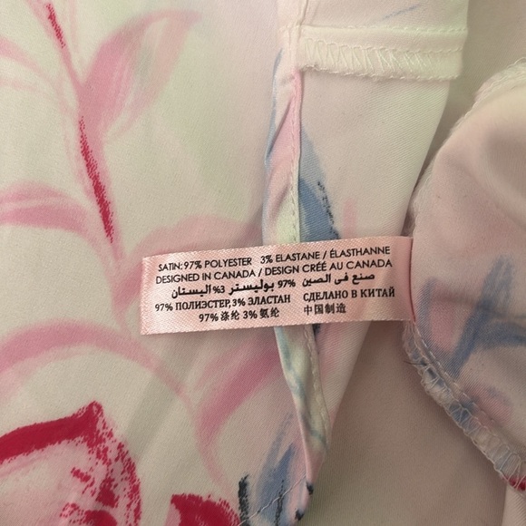 La Vie En Rose Luxury Edition Pink and White Floral Satin Camisole White Garden - Picture 7 of 9